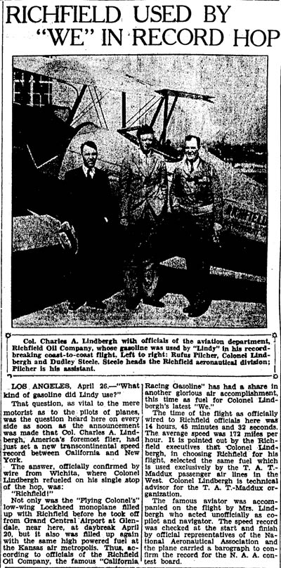 Berkeley (CA) Daily Gazette, Saturday, April 26, 1930 (Source: Woodling)