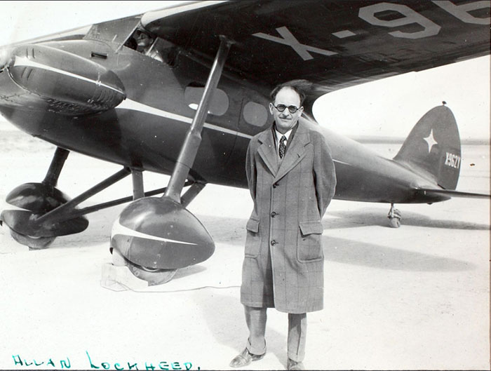 Allen Lockheed with his Lockheed Olympic, NX942Y (Source: SDAM)
