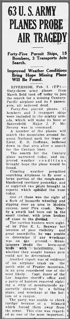 Petaluma Argus-Courier, February 3, 1932 (Source: newspapers.com)