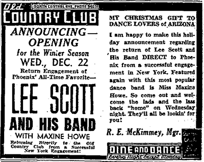 Arizona Republic, Advertisement, December 19, 1937 (Source: Woodling)