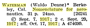 Nomenclature for Aeronautics, 1917 (Source: LOC)